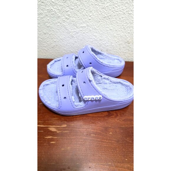 Crocs Women's Lavender Purple Cozy Lined Sandals M4/W6 - Picture 3 of 6